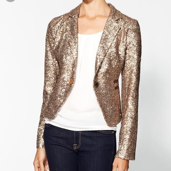 MM Couture Jackets & Blazers - NWT Stunning Gold Sequin Miss Me Blazer